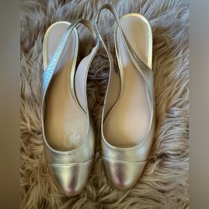 Stuart Weitzman Milla Metallic Slingback Heels